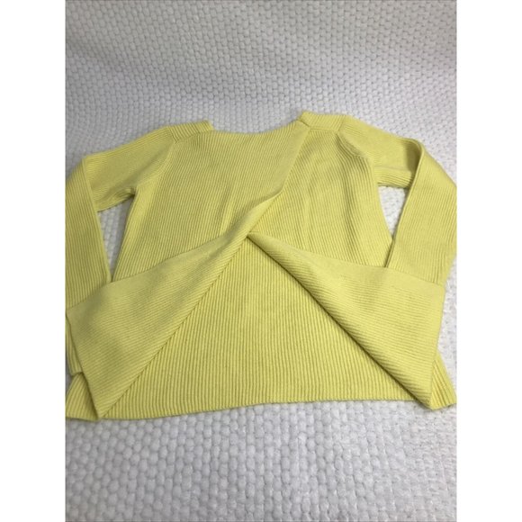 Banana Republic Yellow Cross Back Wool Crew SM - Picture 3 of 8
